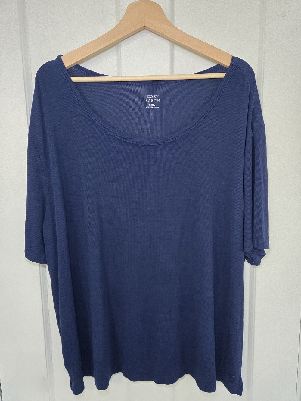 Cozy Earth Women's Bamboo Rib Knit Top Size XXXL Pajama Top Loungewear Comfy Lux